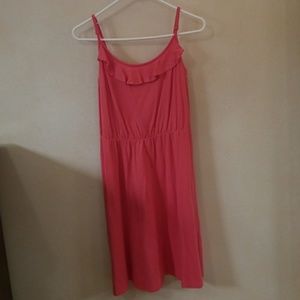 Ann Taylor Loft Coral Ruffled Sundress
